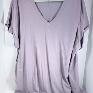 Banana Republic Light Purple V-Neck Short Sleeve T-shirt
